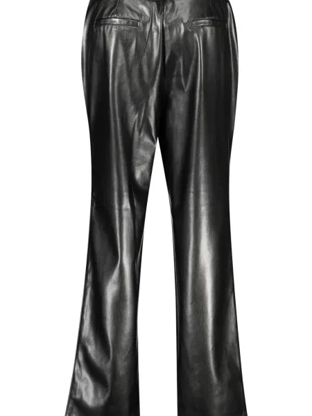 Hlače Guess iz umetnega usnja črna