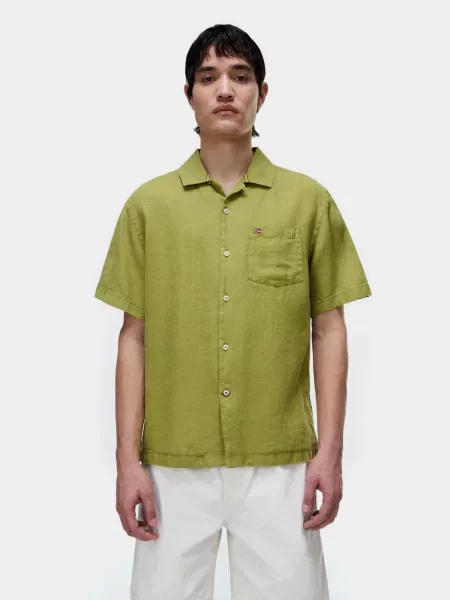 Лляна Сорочка повсякденна Napapijri G-LINEN зелений