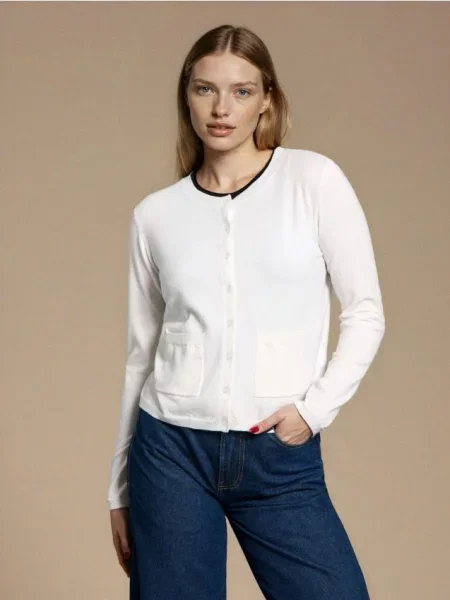 Кардиган з сумішшю вовни та білий