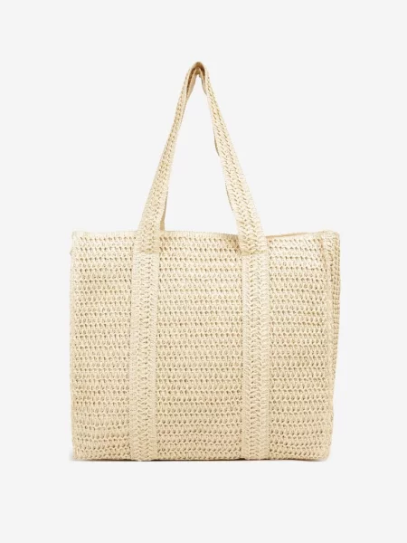 Torebka Shopper Plażowa z Plecionki Galavisena beżowa