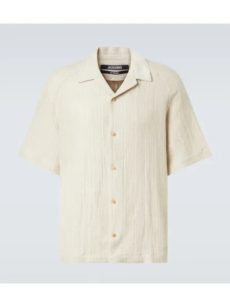 Žakárová košile Jacquemus béžová