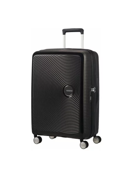 Lniana walizka American Tourister czarna