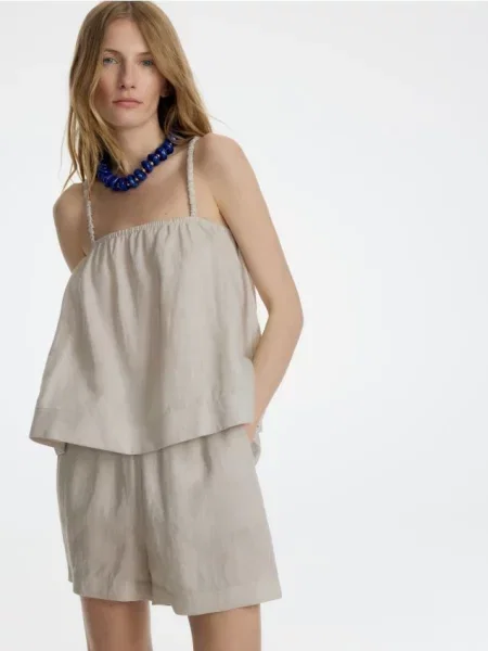 Reserved Лляні шорти бежевий