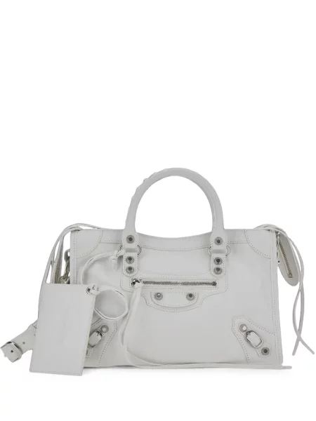 Geantă shopper Balenciaga din piele alb
