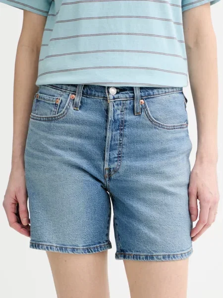 Levi's szorty jeansowe MID THIGH niebieskie