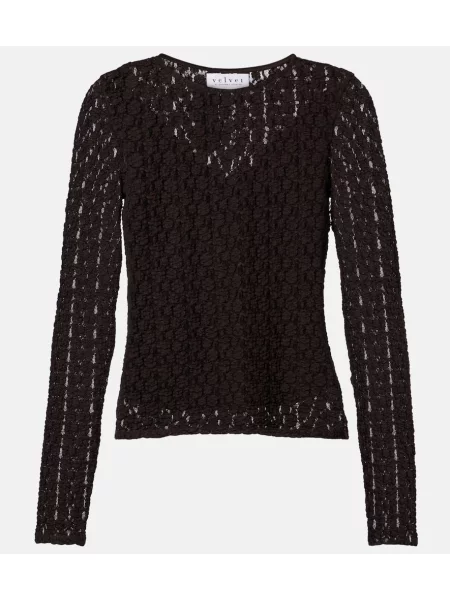 Top Velvet de catifea negru