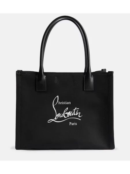 Geantă Christian Louboutin din canvas negru