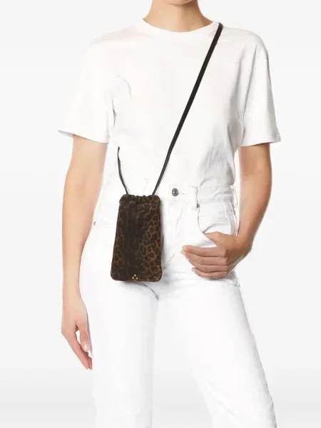 Geantă Jérôme Dreyfuss cu imagine cu model leopard maro