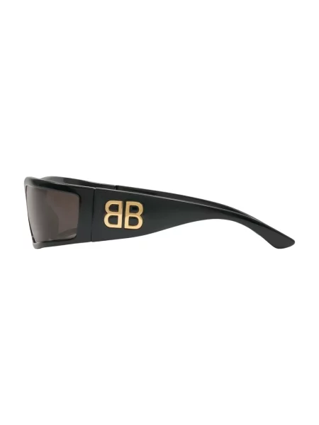 Lniane okulary przeciwsłoneczne Balenciaga Shield czarne