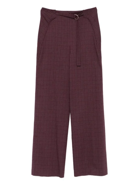 Spodnie Patrizia Pepe w kratkę fioletowe