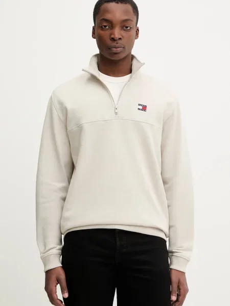 Tommy Jeans bluza gładka beżowy