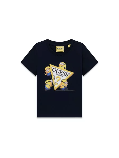Guess Jeans Marškinėliai Tamsiai Regular Fit mėlyna