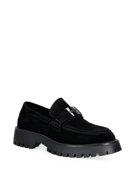 Pantofi loafer Guess chunky cu autograf negru