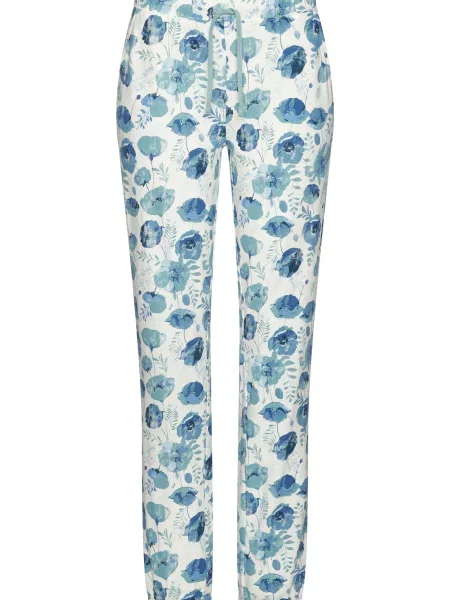 VIVANCE by LASCANA Pantaloni de pijama albastru gențiană / cyan / albastru porumbel / natural alb