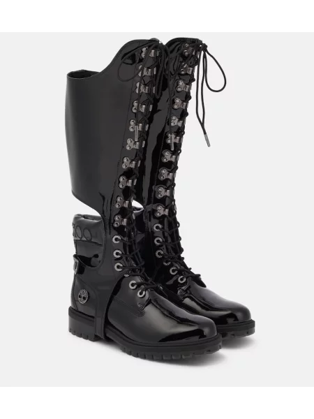 Usnjene lakirane gležnjarji Jimmy Choo črna