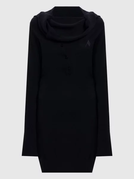 Шерстяное платье The Attico черное
