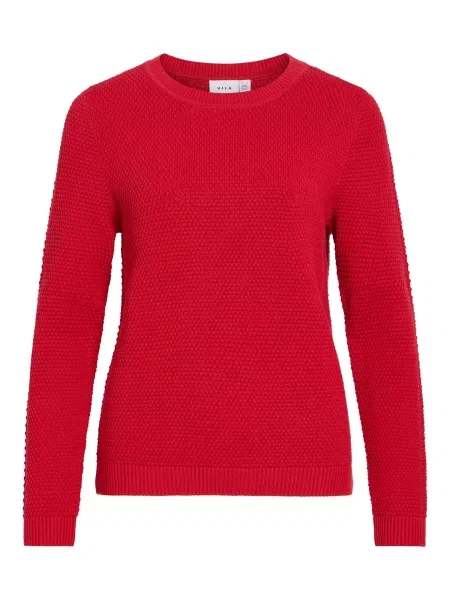 VILA Pulover VIDalo cranberry roșu