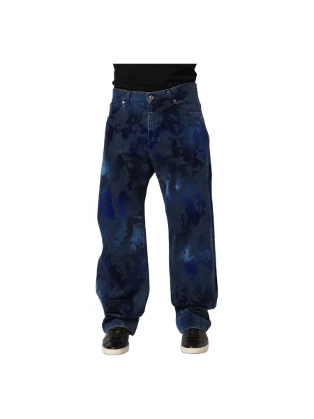 Jeansy straight leg Dolce And Gabbana niebieskie