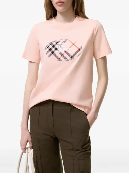 Tricou Burberry în carouri roz
