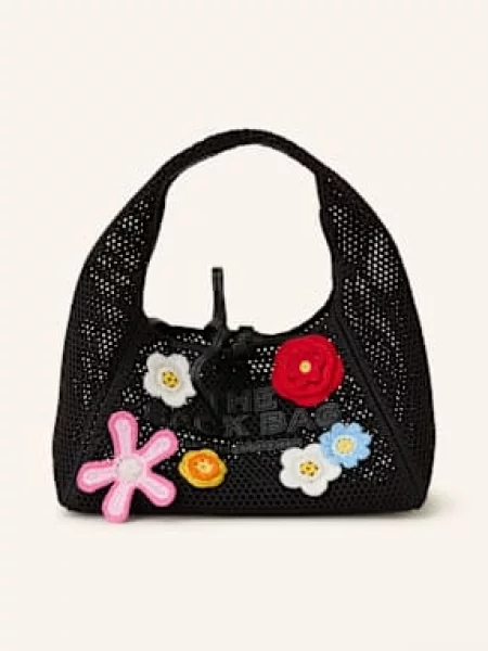 Marc Jacobs Torebka The Daisy Crochet Mini Sack Bag schwarz czarna