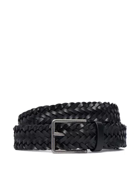 Calvin Klein Колан Warmth Buckle Woven Fixed черен