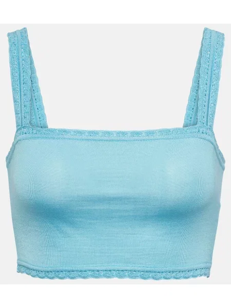 Cropp top Dolce&gabbana de mătase albastru