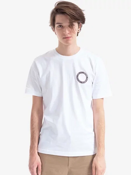 Norse Projects t-shirt Johannes BMC Logo Print z nadrukiem biały