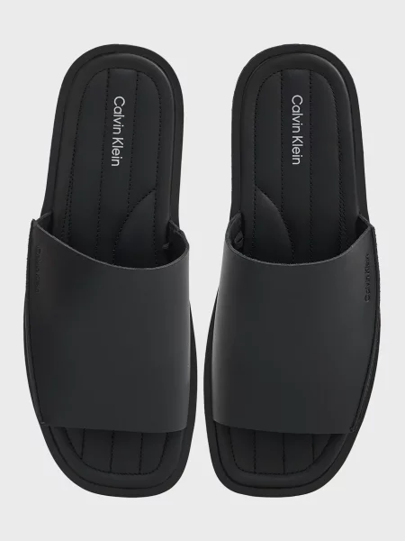 Кожаные шлепанцы Calvin Klein черные
