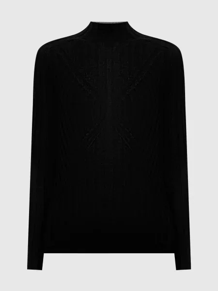 Гольф з кашеміру та шовку в рубчик Jil Sander чорний