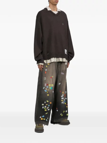 Gulerat pulover Maison Mihara Yasuhiro negru