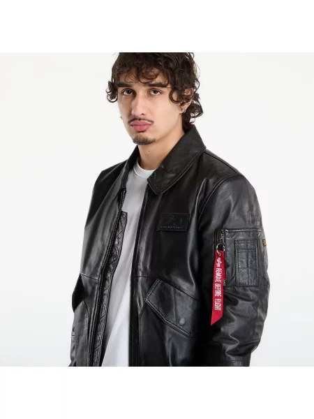 Jachetă Alpha Industries Leather Black XL negru