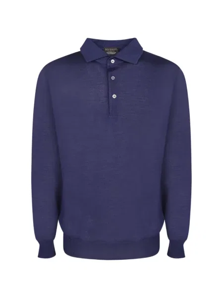 Lung tricou polo Dell'oglio albastru