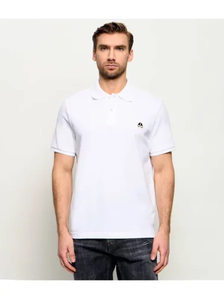 Tricou polo Moose Knuckles alb