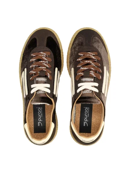 Sneakersy Puraai zamszowe brązowe