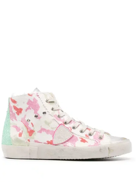 Sneakerși Philippe Model Paris cu imagine cu imprimeu abstract alb