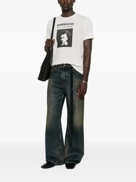 Blugi cu picior larg Ann Demeulemeester albastru