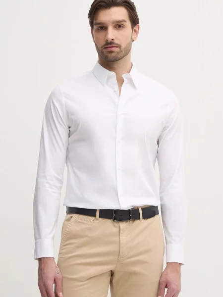 Calvin Klein cămașă bărbătească cu alb