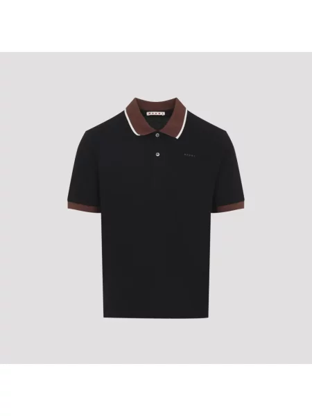 Tricou polo Marni cu imagine negru