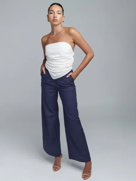 BWLDR Pantaloni Louanne bleumarin