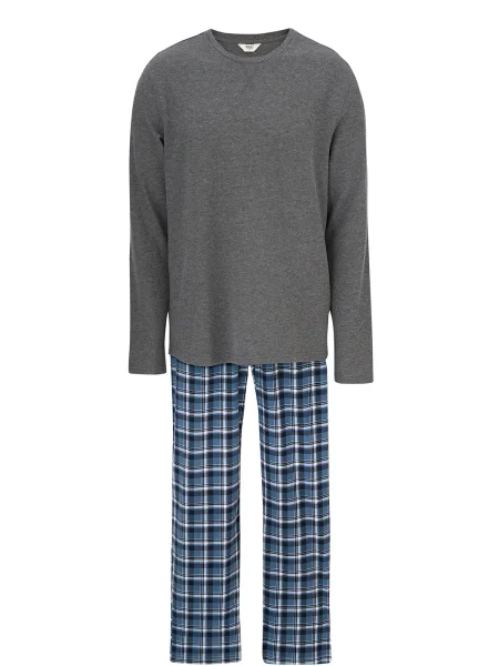 Dagi Dolga pižama modra / antracit bela