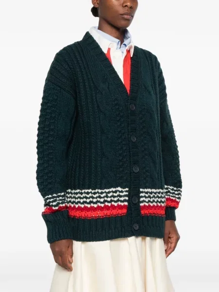 Cardigan Lacoste tricotate verde