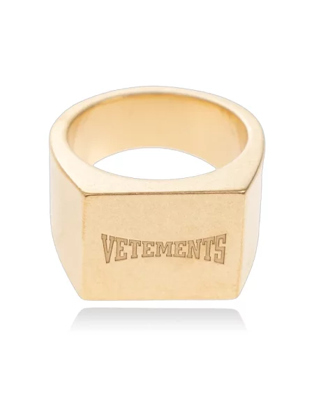 Pierścionek Vetements z logo żółty