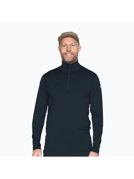 Мъжки термоактивен суитшърт Devold Breeze Plus Merino Zip Neck ink черно