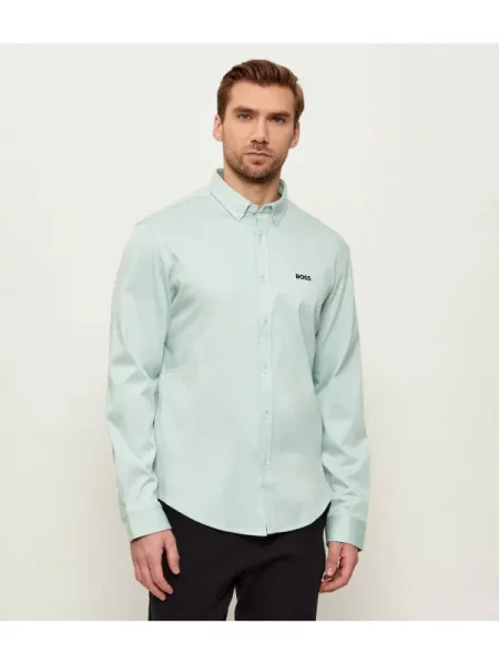 BOSS Cămașă ST Motion Turcoaz verde