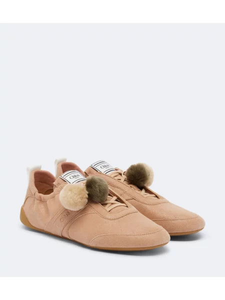 Sneakerși Chloé din piele de căprioară maro
