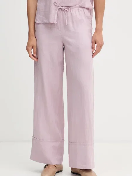 United Colors of Benetton pantaloni pentru femei din in roz