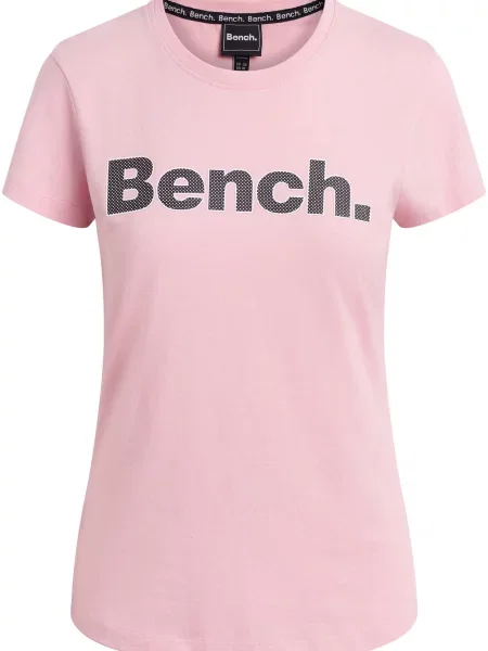 BENCH Tricou Leora roz / negru alb