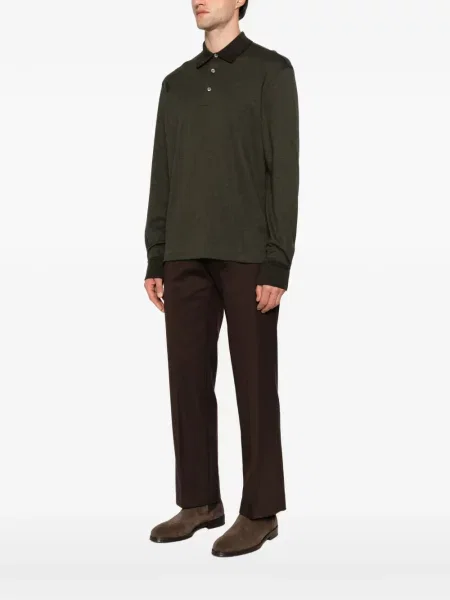 Lung tricou polo Zegna verde