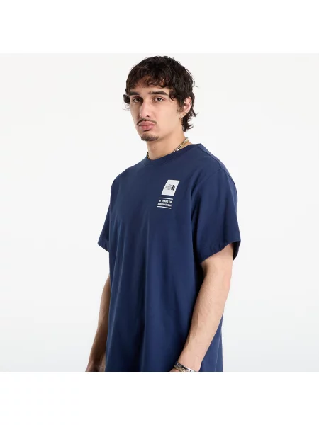 Krátke grafika tričko The North Face s krátkymi rukávmi tmavo modrá