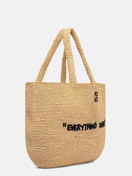 Geantă Off-White Jitney Tote Quote Sand Universal alb
